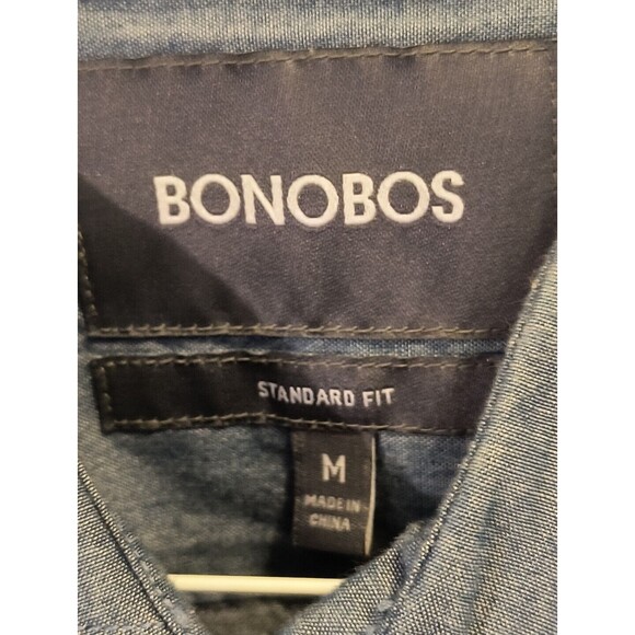 Bonobos Men's Tailored Blue Button Front Shirt Size Medium - Picture 3 of 6